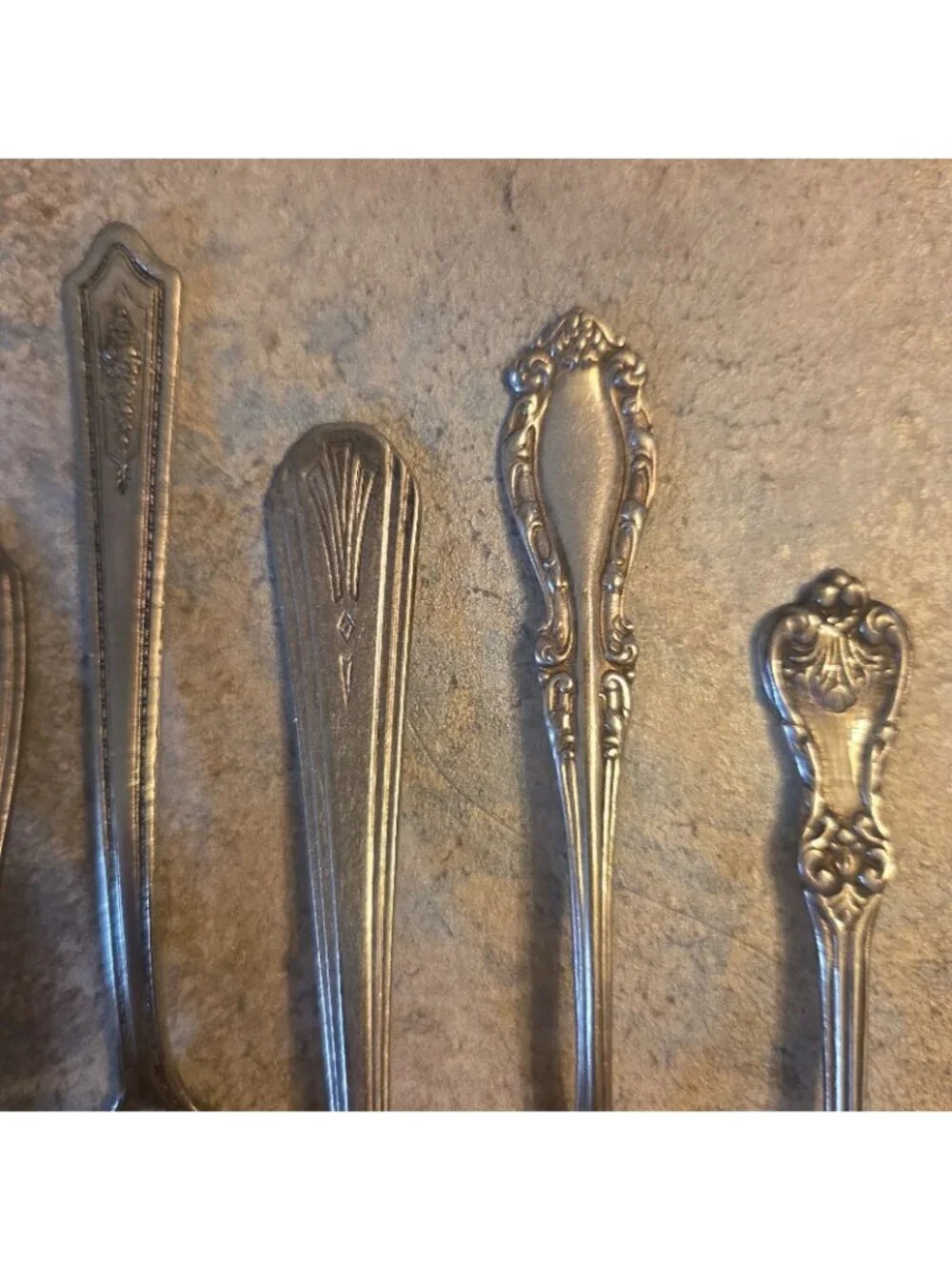 8 Vintage Ornate Spoons for Jewelry Making or Other Use Silver-Plate